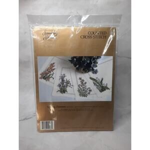 Candamar Something Special Counted Cross Stitch Place Mat Kit Spring Flowers